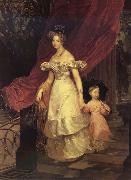 Portrait of Gaand Duchess Yelena Pavlovna with her daughter Karl Briullov